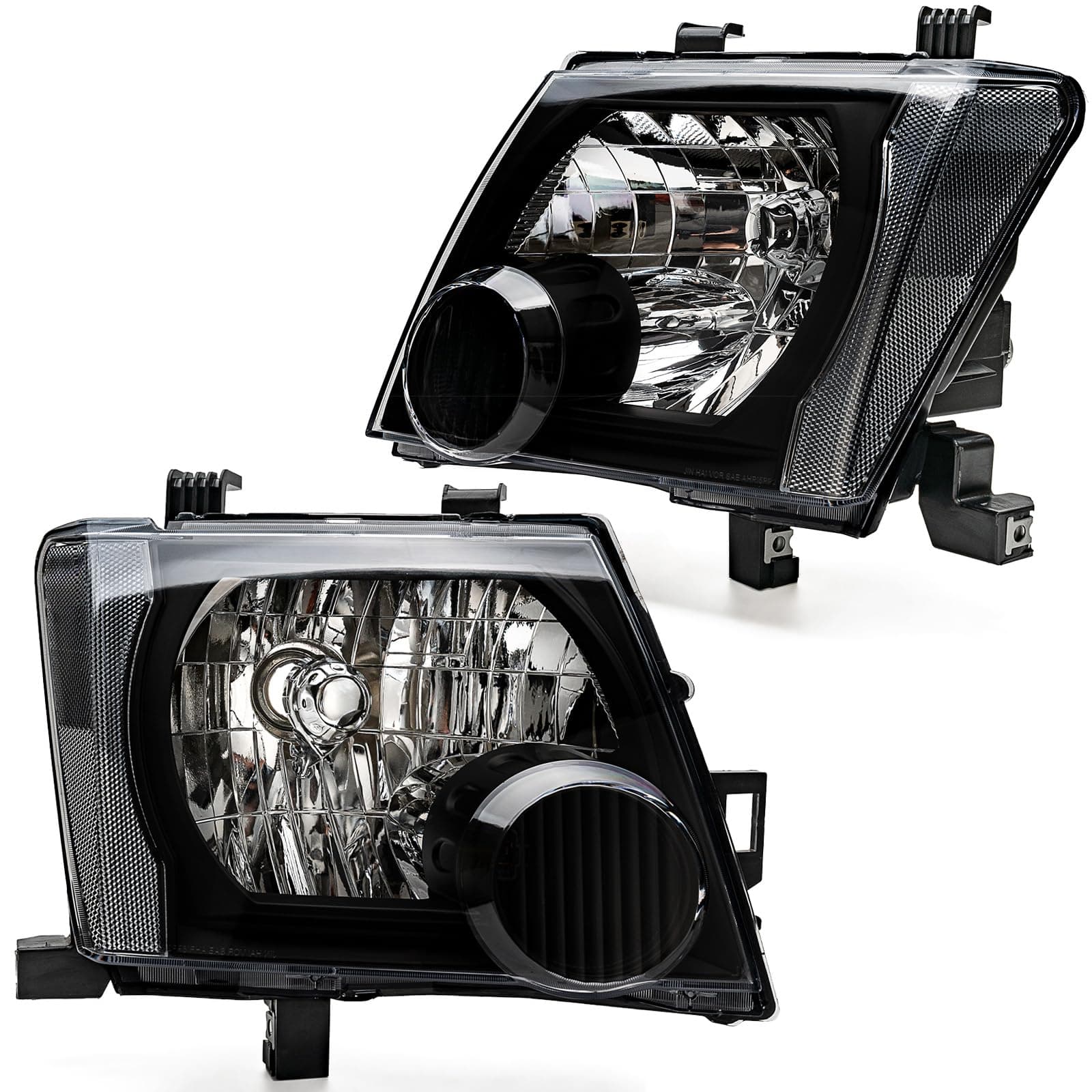 Black Housing Clear For 2005 2006 2007 2008 2009 2010 2011 2012 2013 2014 2015 Nissan Xterra Headlights Headlamp Assembly Compatible with 05-15 Xterra Head Lights Replacement L+ R