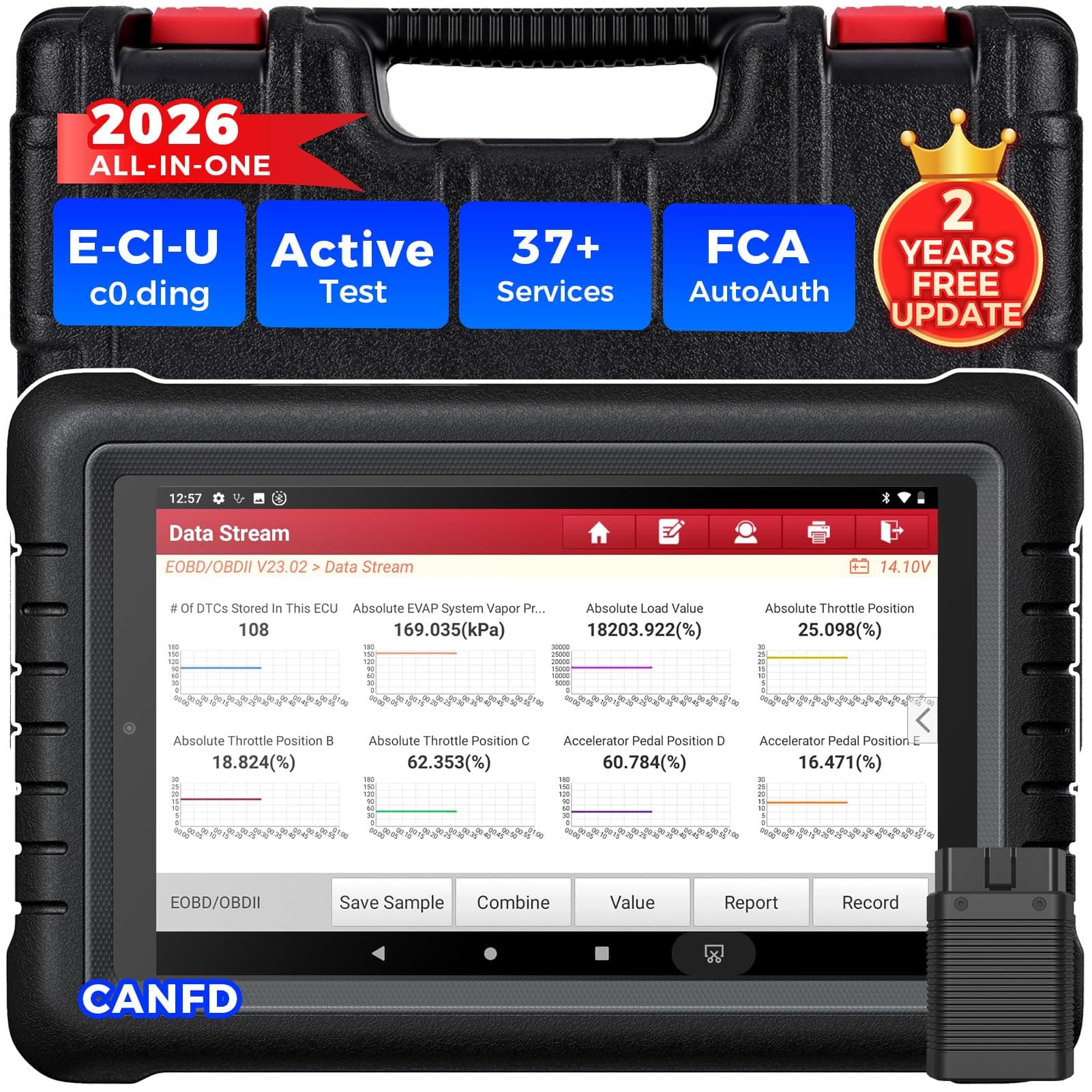 LAUNCH X431 PROS V Bidirectional Scan Tool, 2026 Full System Diagnostic Scanner, 2 Years Free Update, Calibration & Matching, 38+ Services, AutoAuth FCA SGW, V.A.G Guided, CAN FD, Same As X431 PRO3