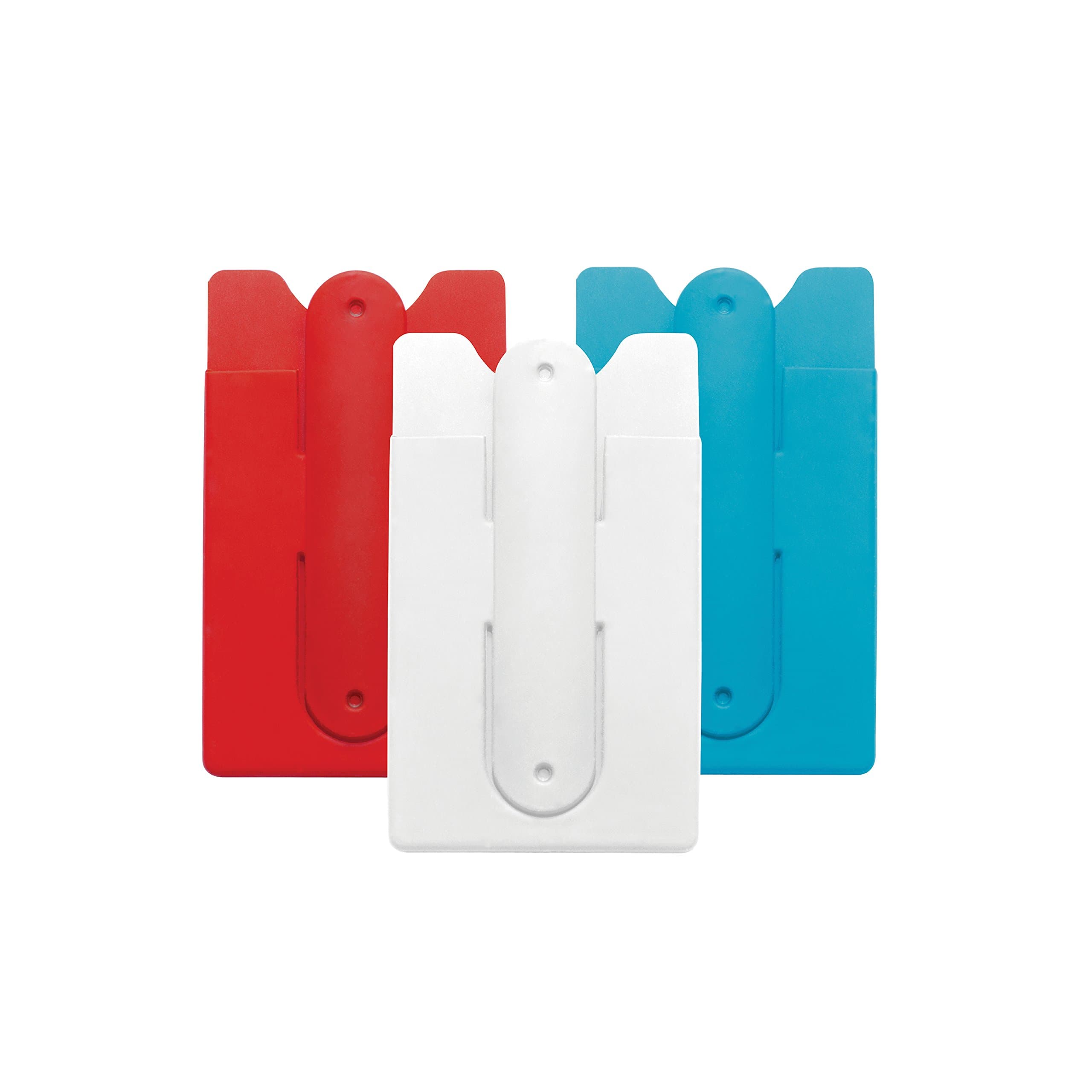 USA Merchant Cell Phone Wallet with Stand: iPhone, Android & Most Smartphones 3 Pc Pack - Red, White & Teal