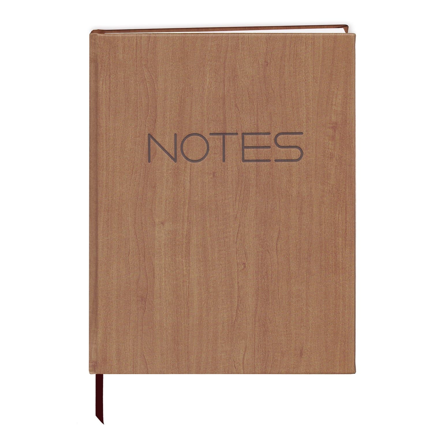 BookFactory Universal Note Taking System (Cornell Notes) / NoteTaking Notebook - 120 Pages, 8'' x 10'' - Soft Touch Wood Finish Cover Case Bound (Made in USA)