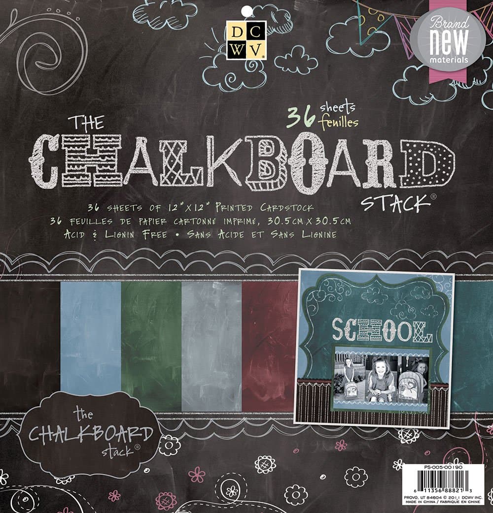 Paper Stacks 12 x 12-inch Diecuts Chalkboard Stack Hangi
