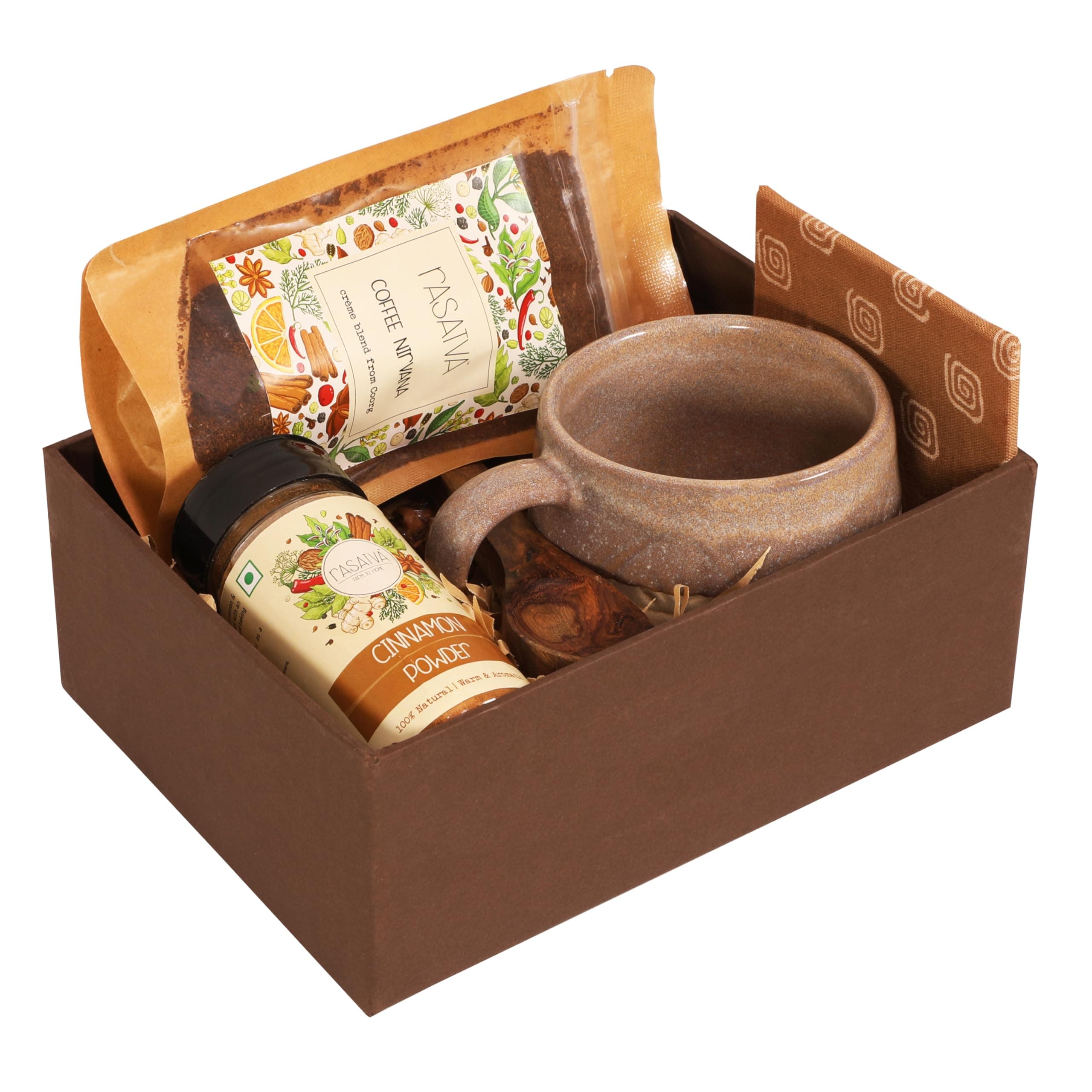 Ruvaa - Java Box | Coffee & Cinnamon | Gourmet Coffee Gift Hamper | Premium Corporate Gift for Employees | Luxurious Gift for Friends & Family on Anniversary or Festivals