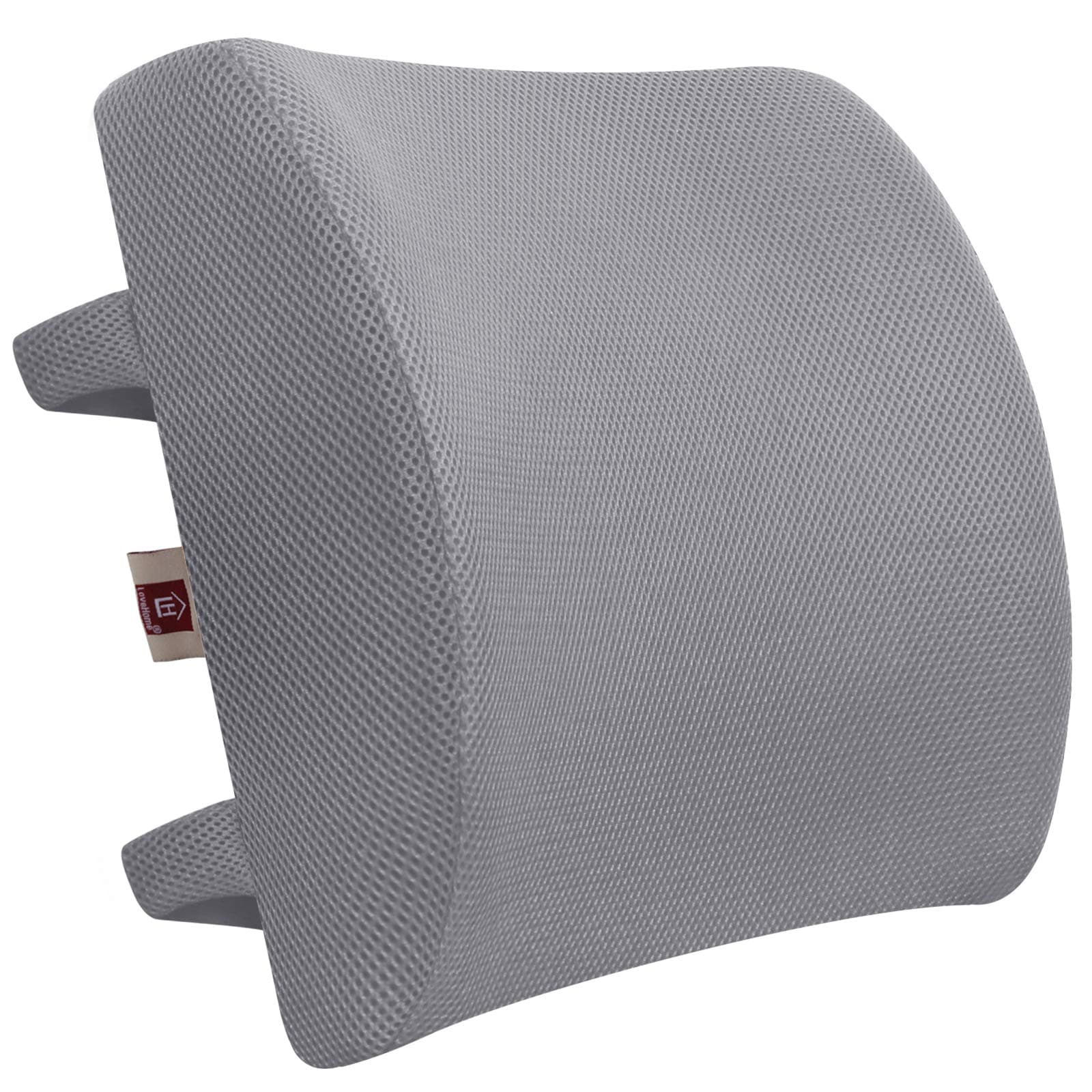 Love Home Memory Foam 3D Ventilative Mesh Lumbar Support Cushion Back Cushion - Alleviates Lower Back Pain - (Gray) by LoveHome