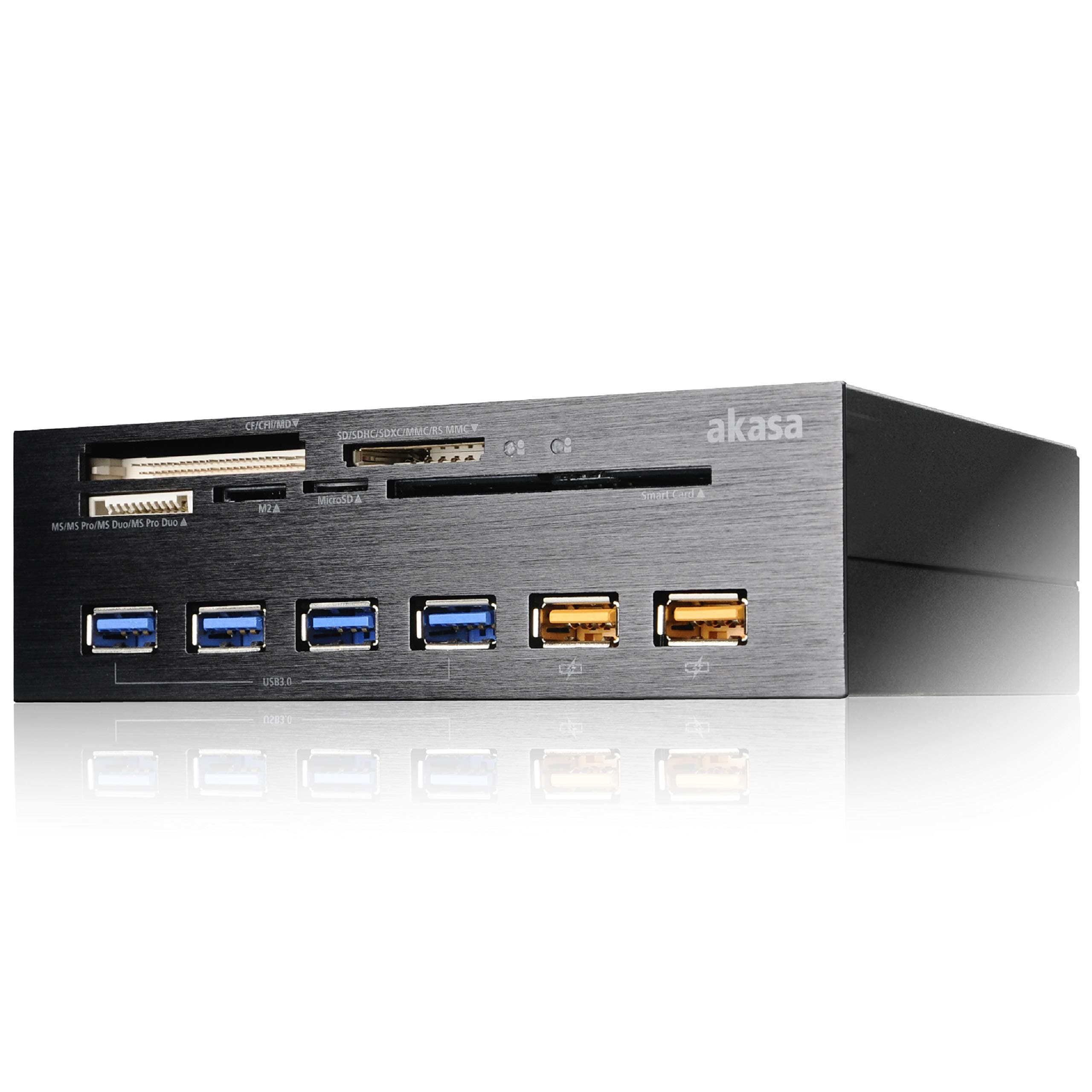 Akasa Interconnect EX AK-HC-07BK Multi-Functional Internal Card Reader For 5.25-inch Front PC Bay