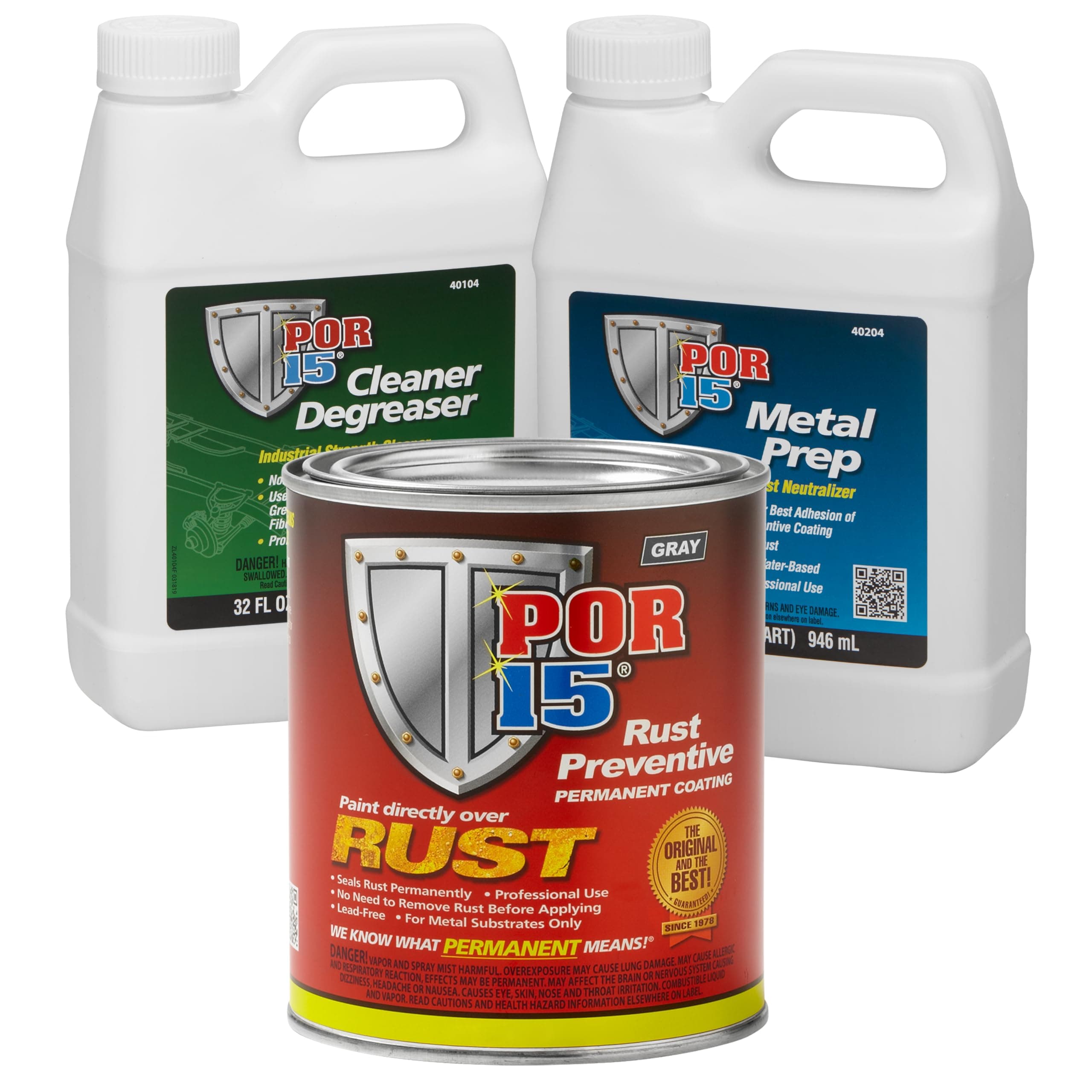 Gray Stop Rust Undercoating System, 3 Products, 32 fluid ounces each