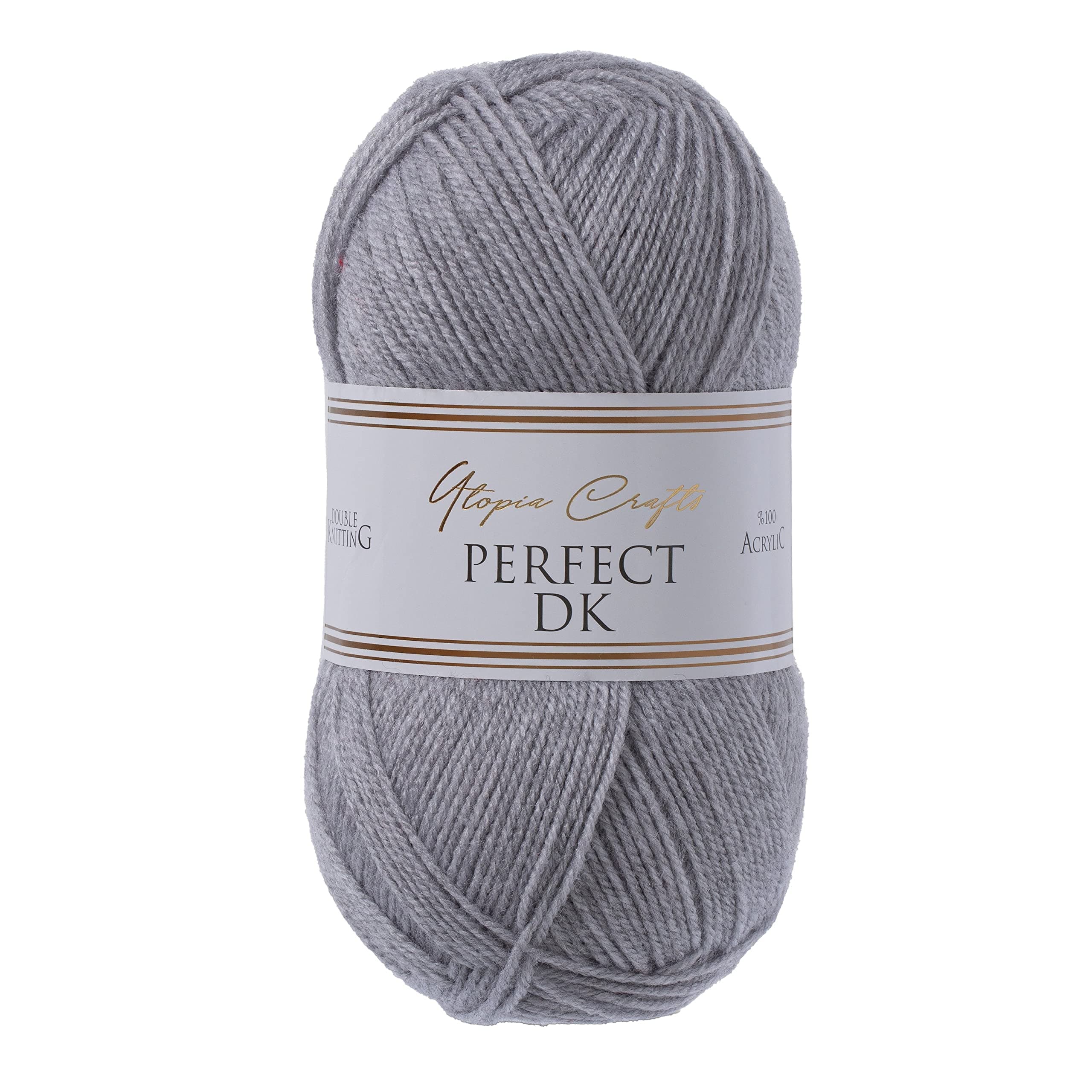 Utopia Crafts DK Double Knitting Yarn, 100g (Light Grey Heather)