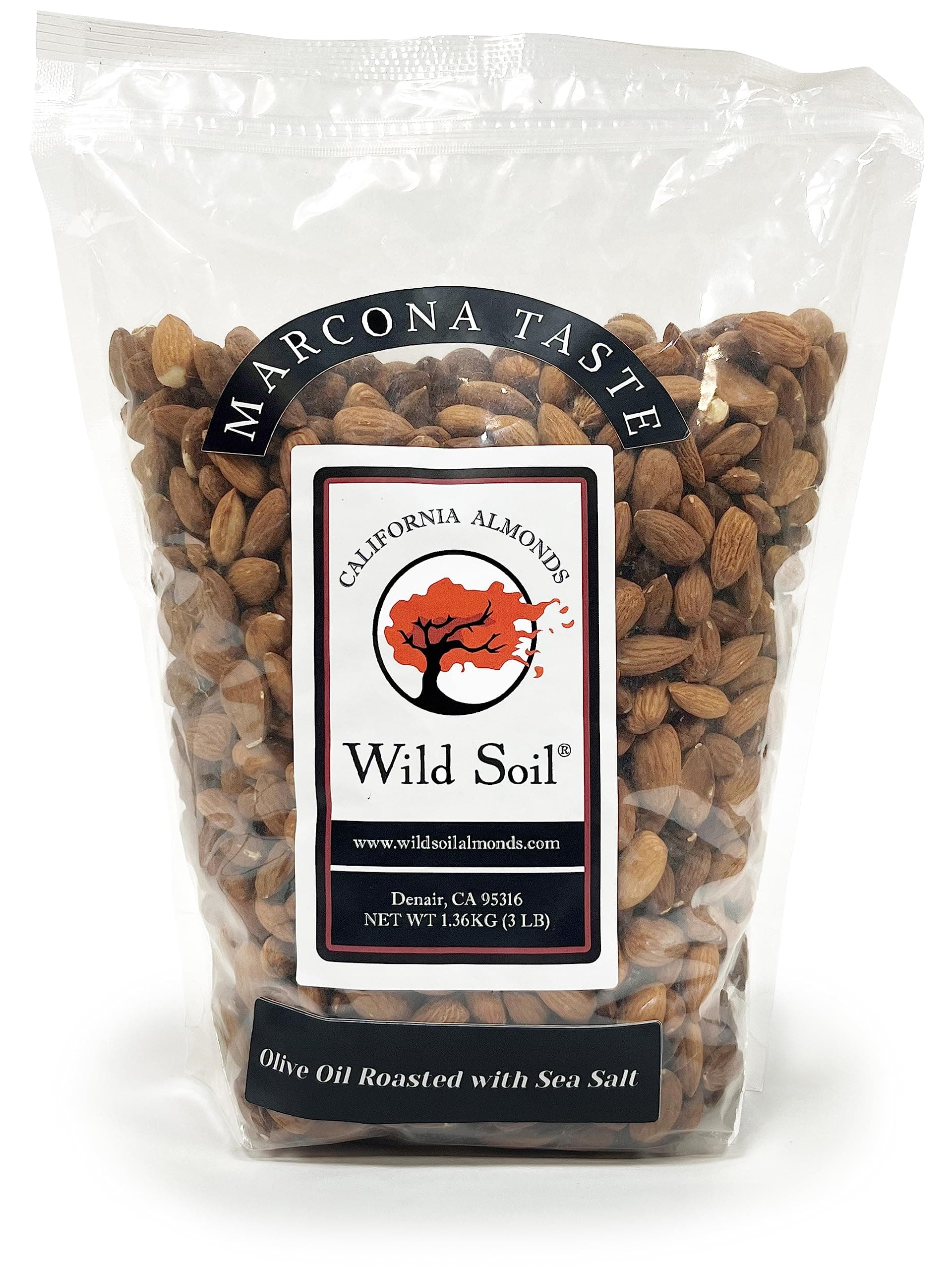 Wild Soil Beyond Almonds - 20% Higher Protein Than Other Almonds, Marcona-Like Flavour, Olive Oil Roasted with Sea Salt