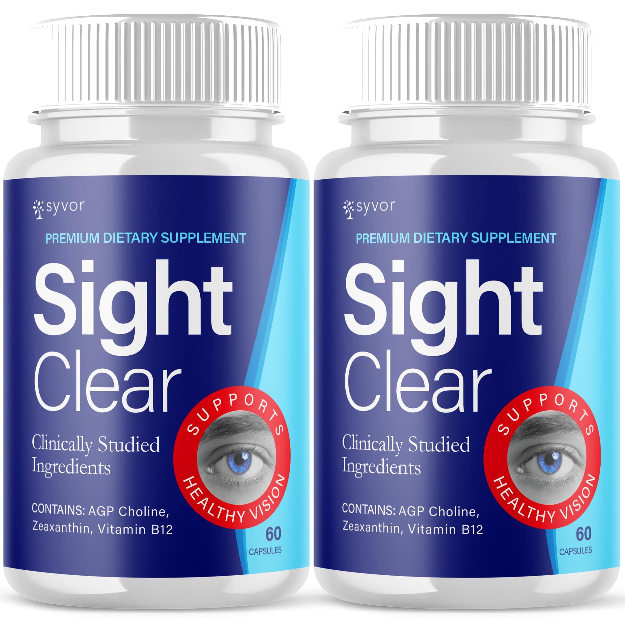 2 Pack Sight Clear Capsules, Official Sight Clear 20/20 Vision Vitamin Pills, Eye Health Support Supplement, SightClear Max Strength Vision and Supporting Eye Boosting Formula Vision (120 Capsules)