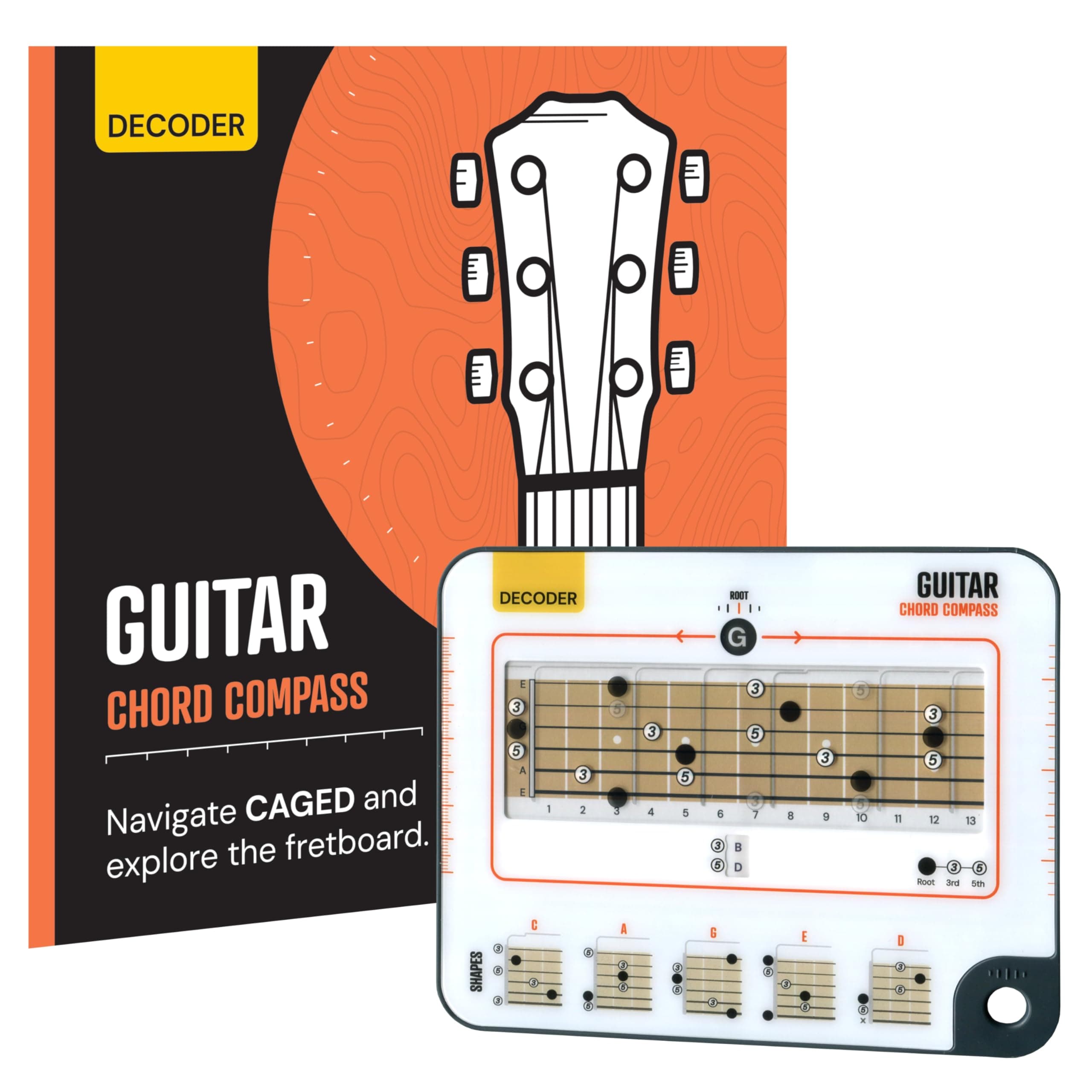 Sliding Guitar Scales Compass & 88-Page Decoder Book for Beginners | Learn Major, Minor, Pentatonic & Blues Scales | for Acoustic, Electric & Bass by Noisy Clan (Guitar Chord Compass + Book)