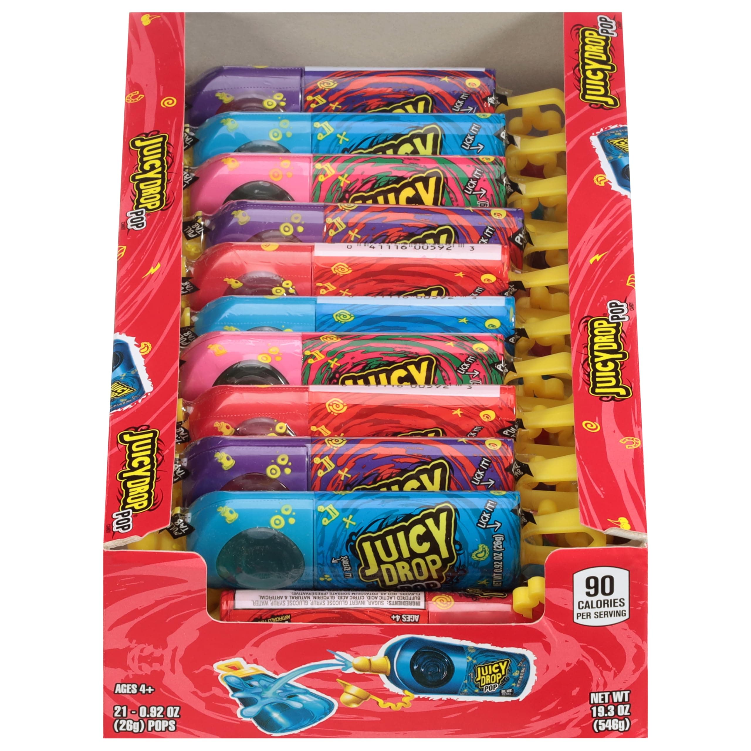 Bazooka Juicy Drop Pop Laydown Box, 0.92 Ounce (Pack Of 21)