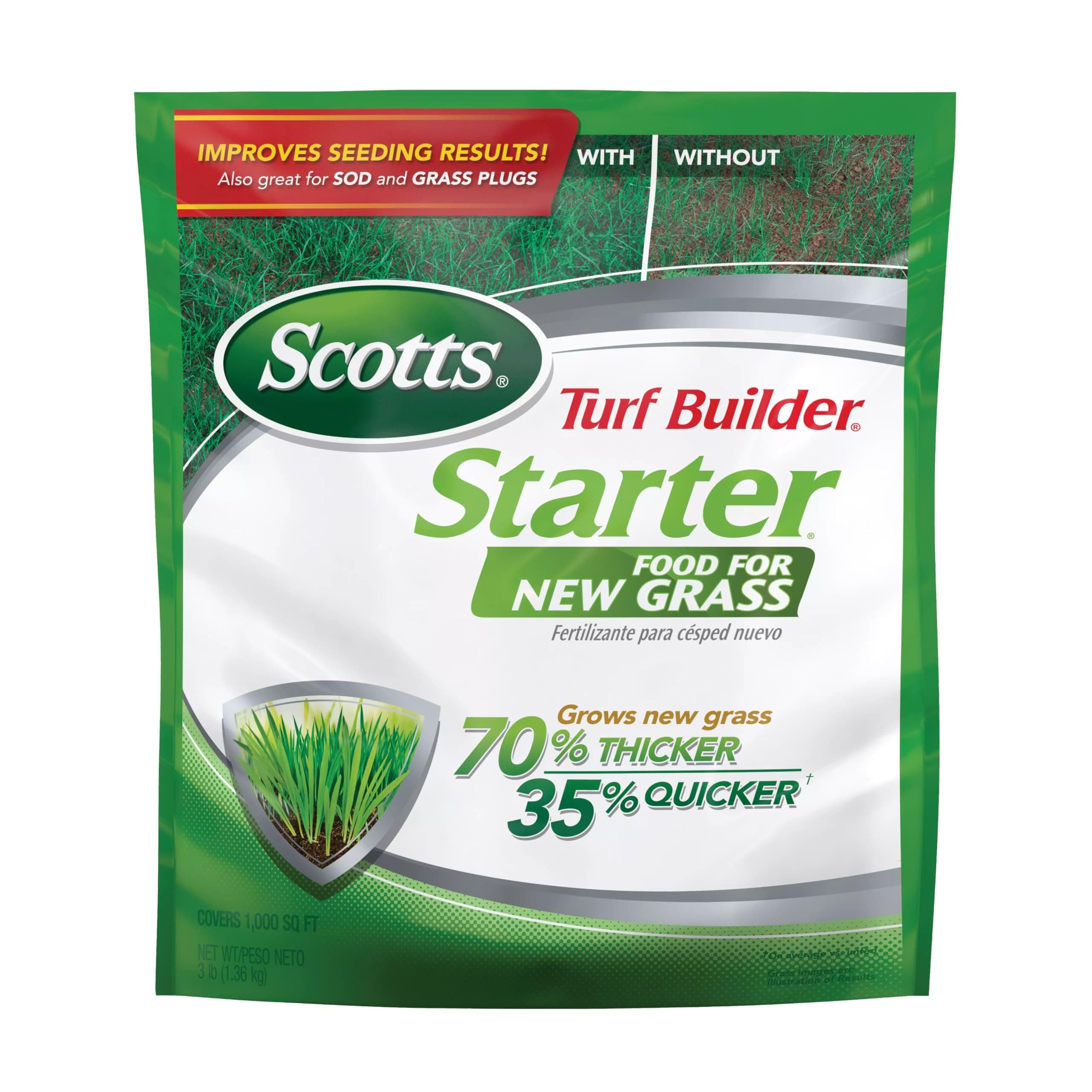 Scotts Turf Builder Starter Fertilizer for New Grass, Use When Planting Seed, 1,000 sq. ft., 3 lbs.