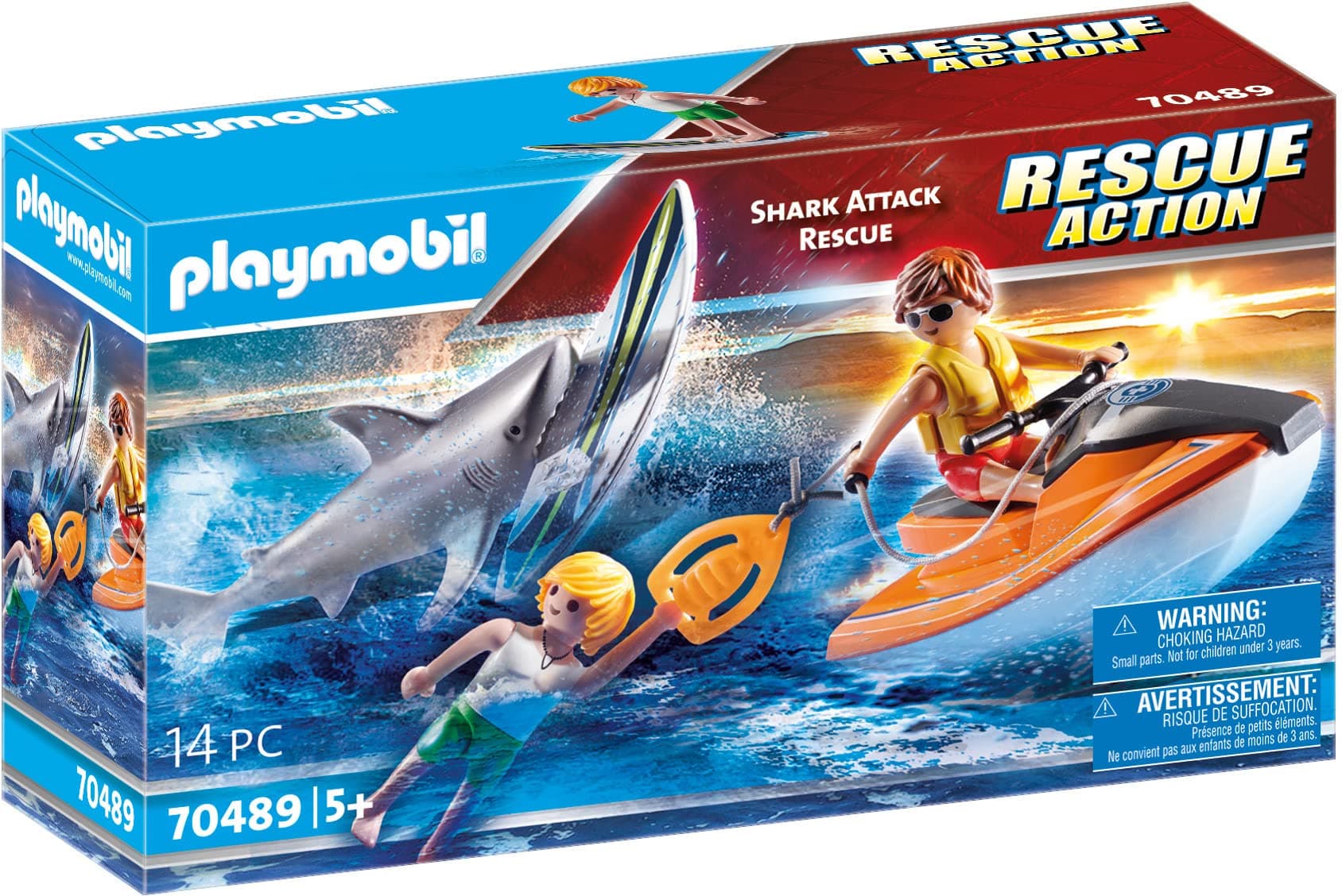 Shark Attack and Rescue Boat