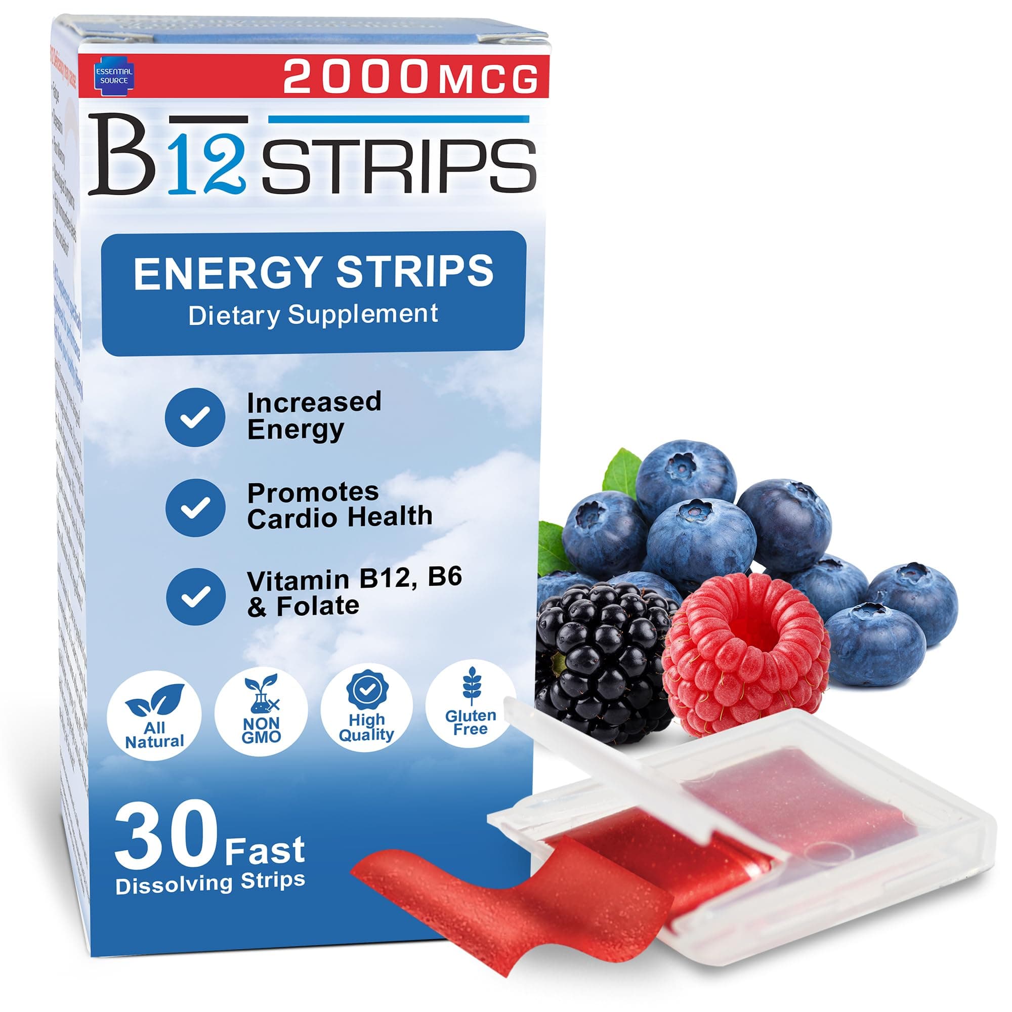 B12 Strips - 2000mcg with B6, Folate, Biotin
