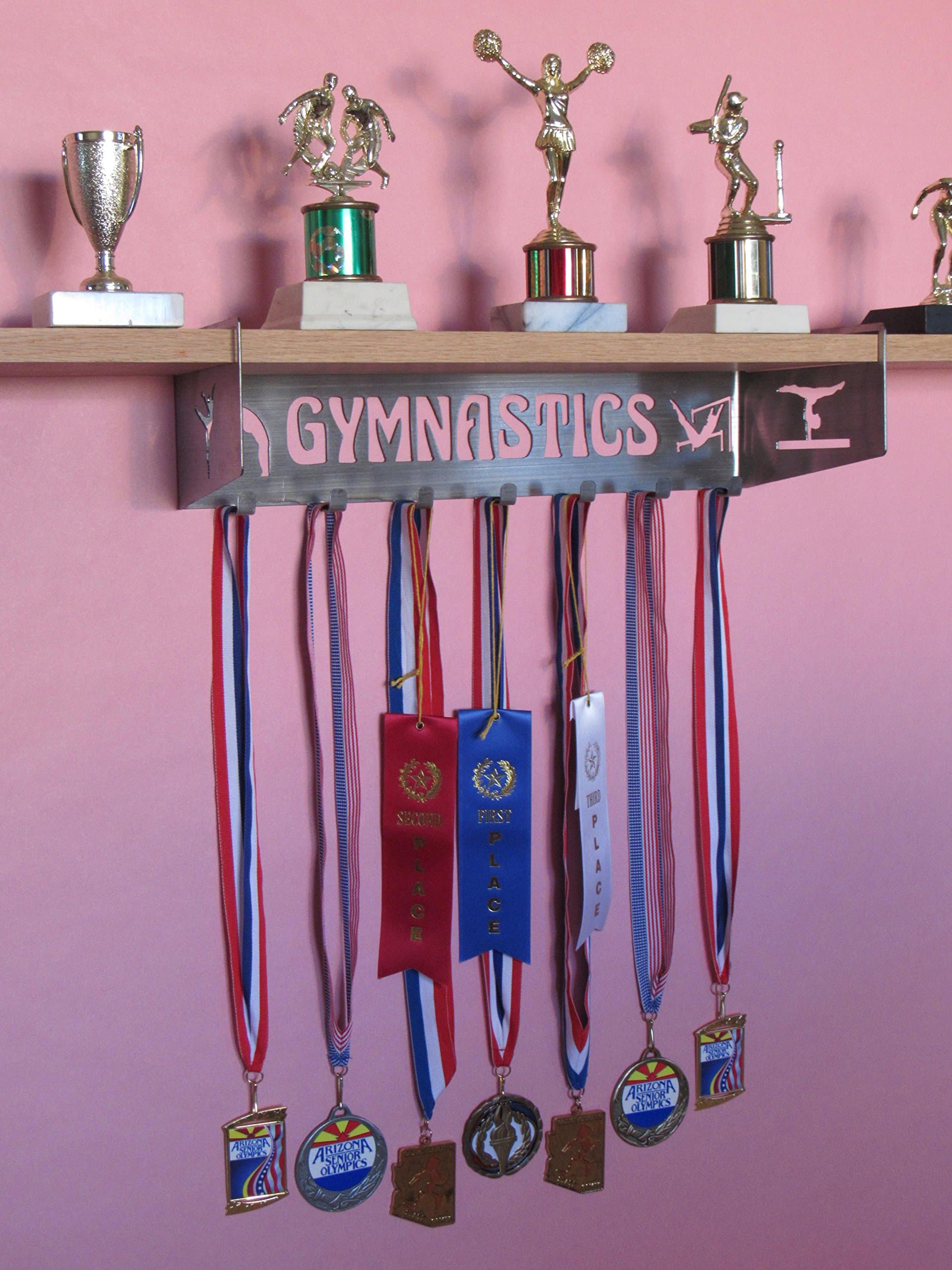 Gymnastics Trophy Shelf and Medal Display