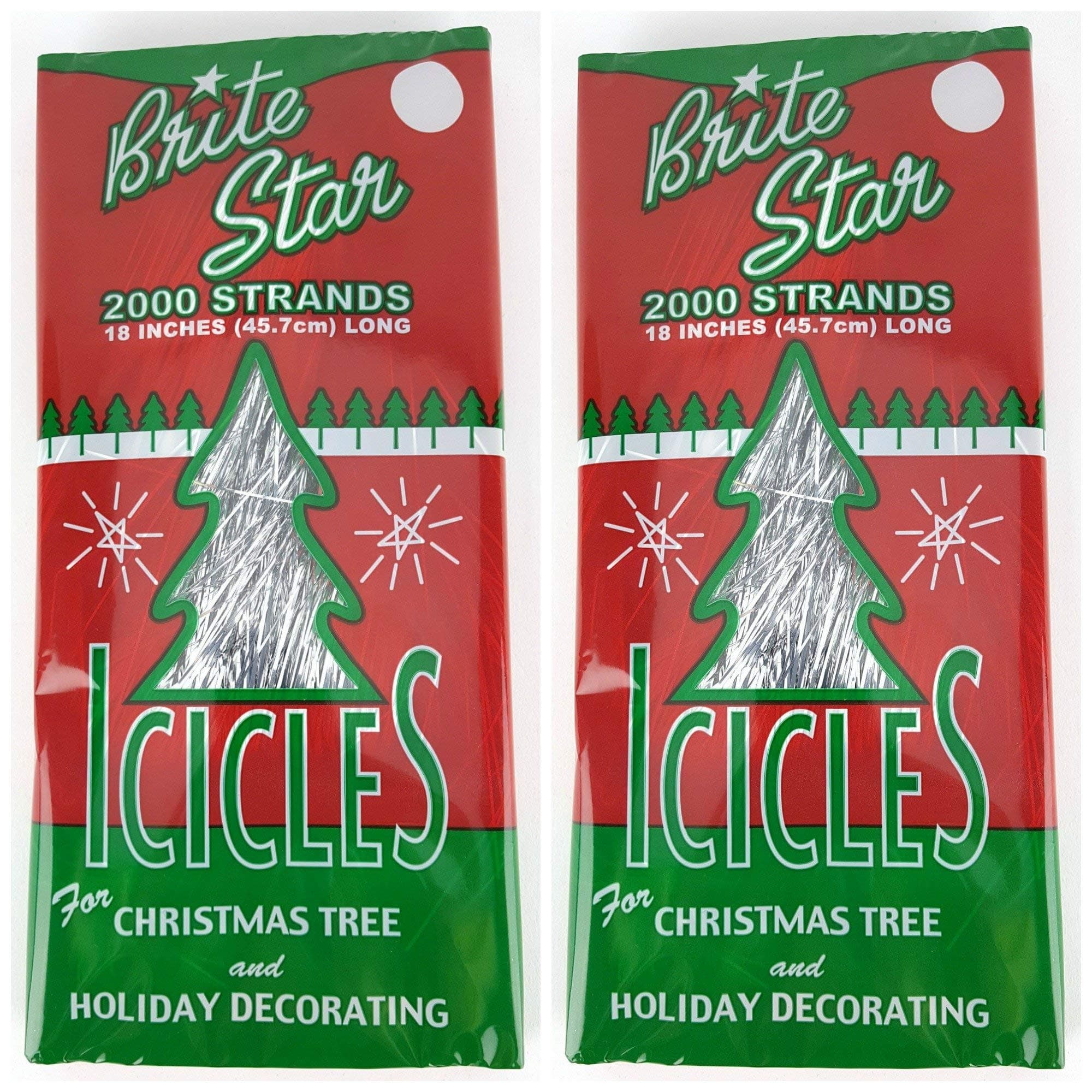 Brite Star (2) - Silver 46cm Icicle Tinsel - 2000 Strands (2)