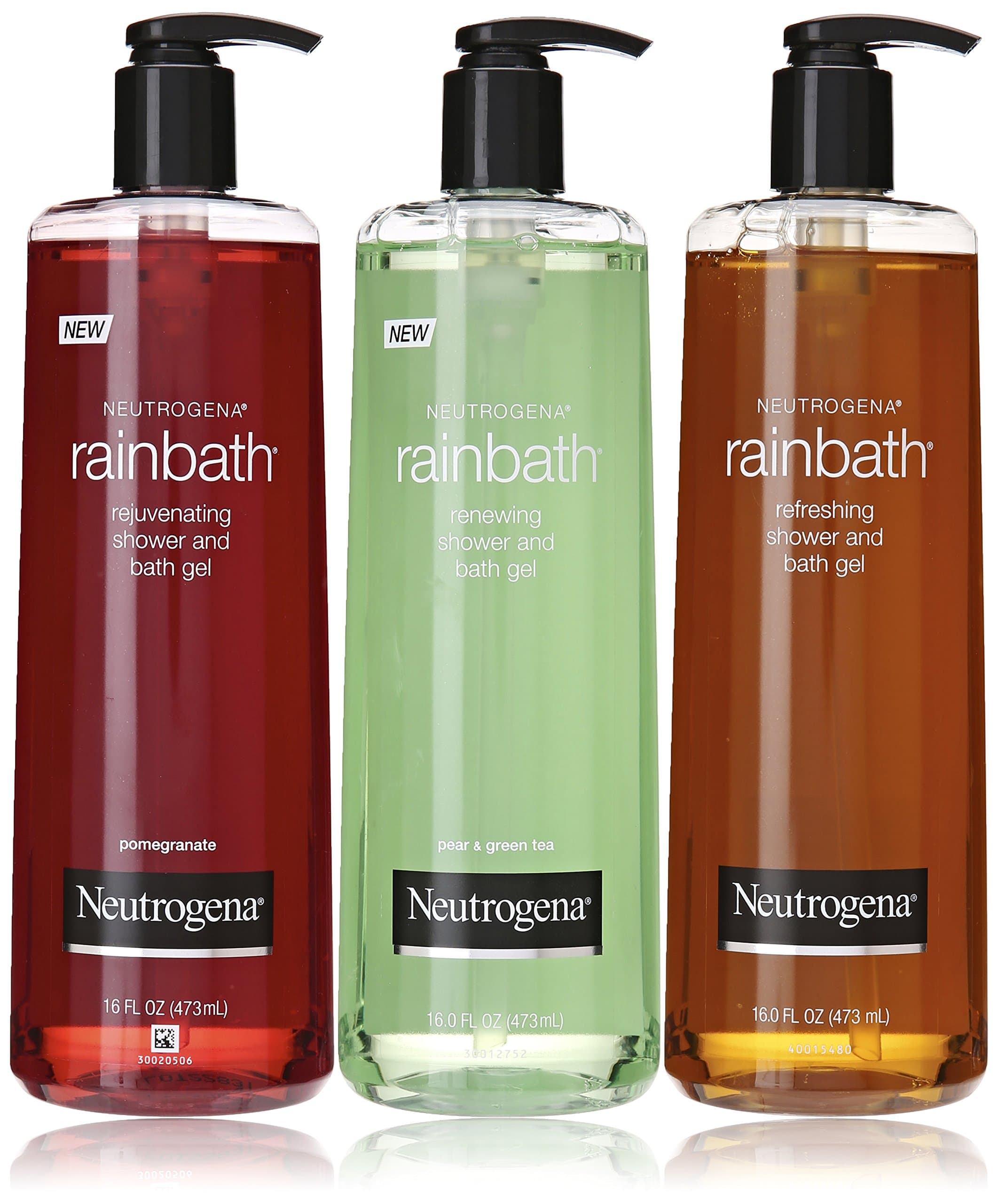Rainbath Multi-pack of 3, 1 Original Formula, 1 Pomegranate and 1 Pear & Green Tea, 16 fl oz bottles