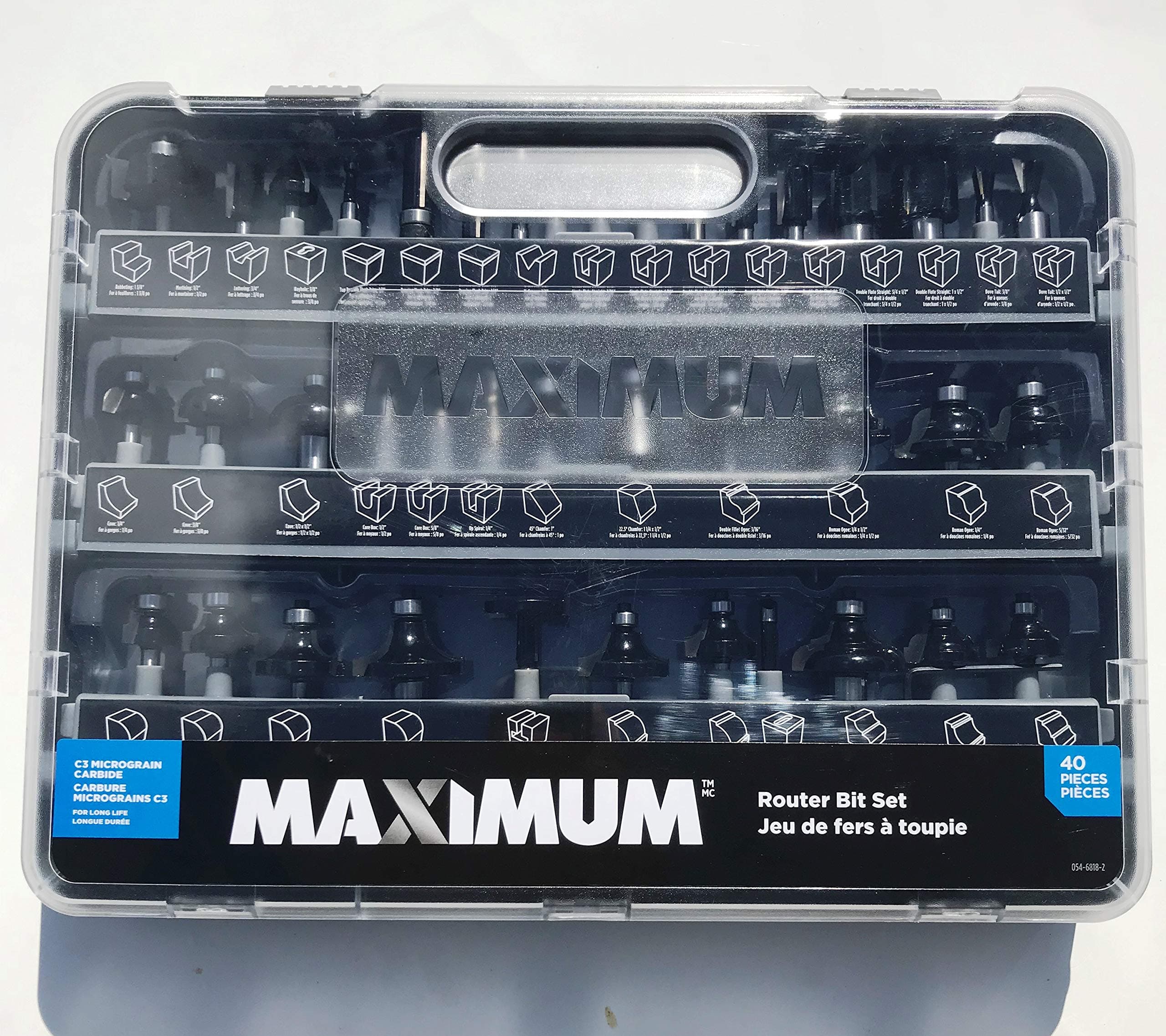 Router Bit Set (40-piece) - MAXIMUM - Great carpenter tool kit