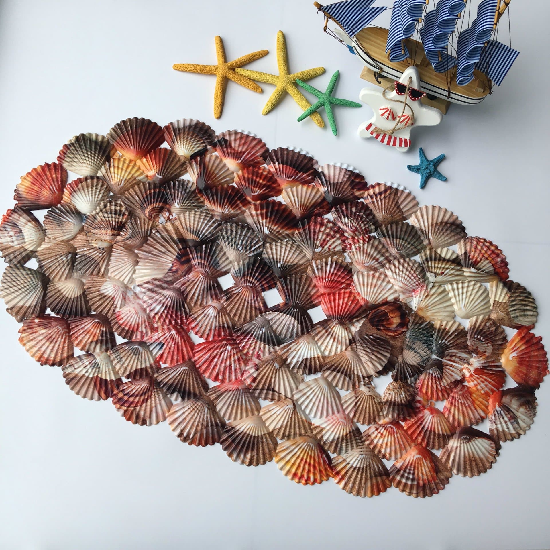 Tkopainsde The Bathroom Has A Non-Slip Pad Shell Stamp Anti Slip Pad Anti-Slip Pad Pvc Bathroom Ensuite Bath ,68*38Cm2