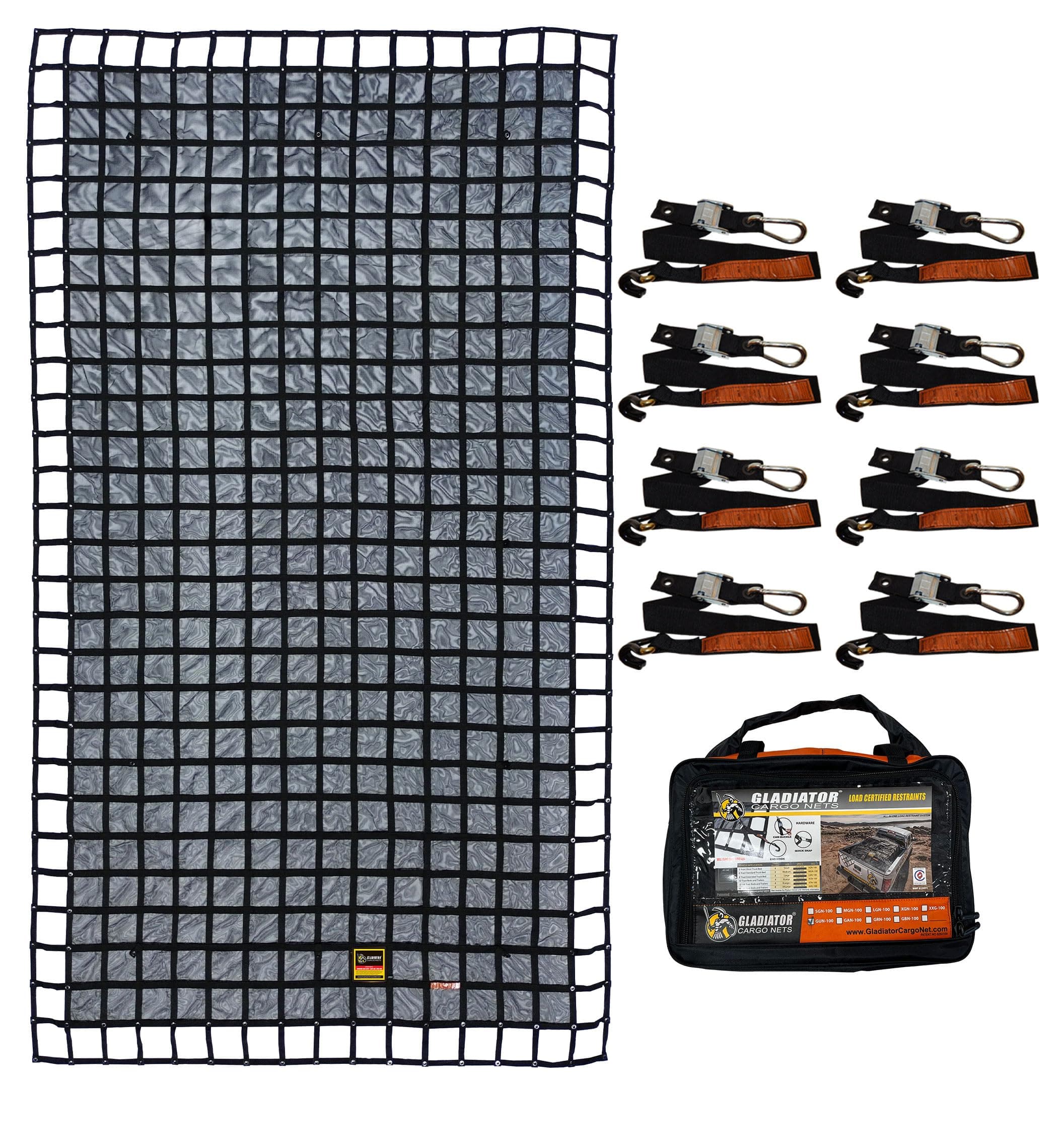 Gladiator Cargo Net - Heavy Duty Truck Cargo Net - Double Extra Large (XXG-100) 10.5' x 18.5' ft.