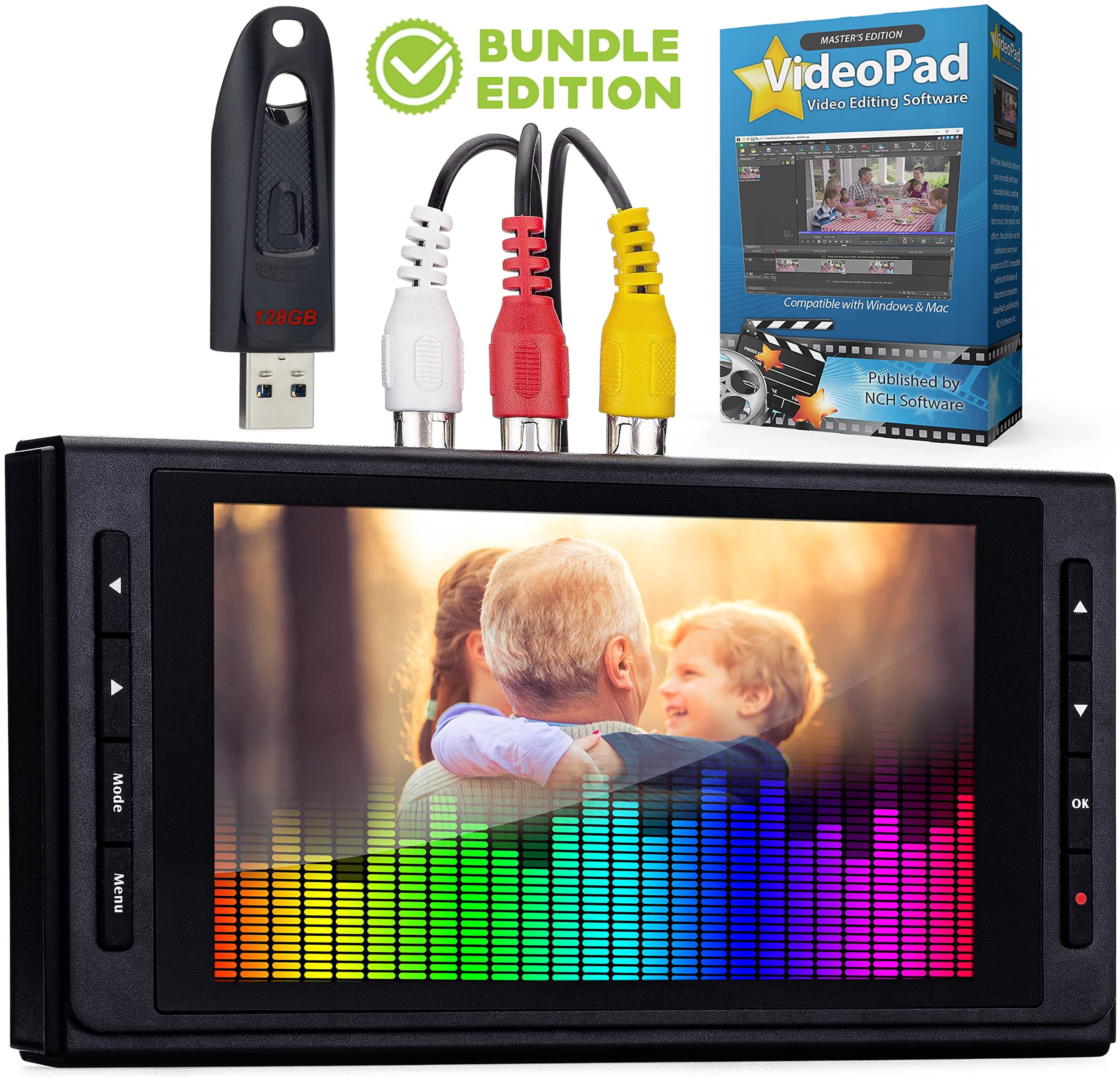 Video to Digital Converter 3.0 (Third Generation) - Record Video & Audio from VCR's, VHS, AV, RCA, Hi8, Camcorder, DVD, Turntables, Cassette Tapes (Bundle Edition)