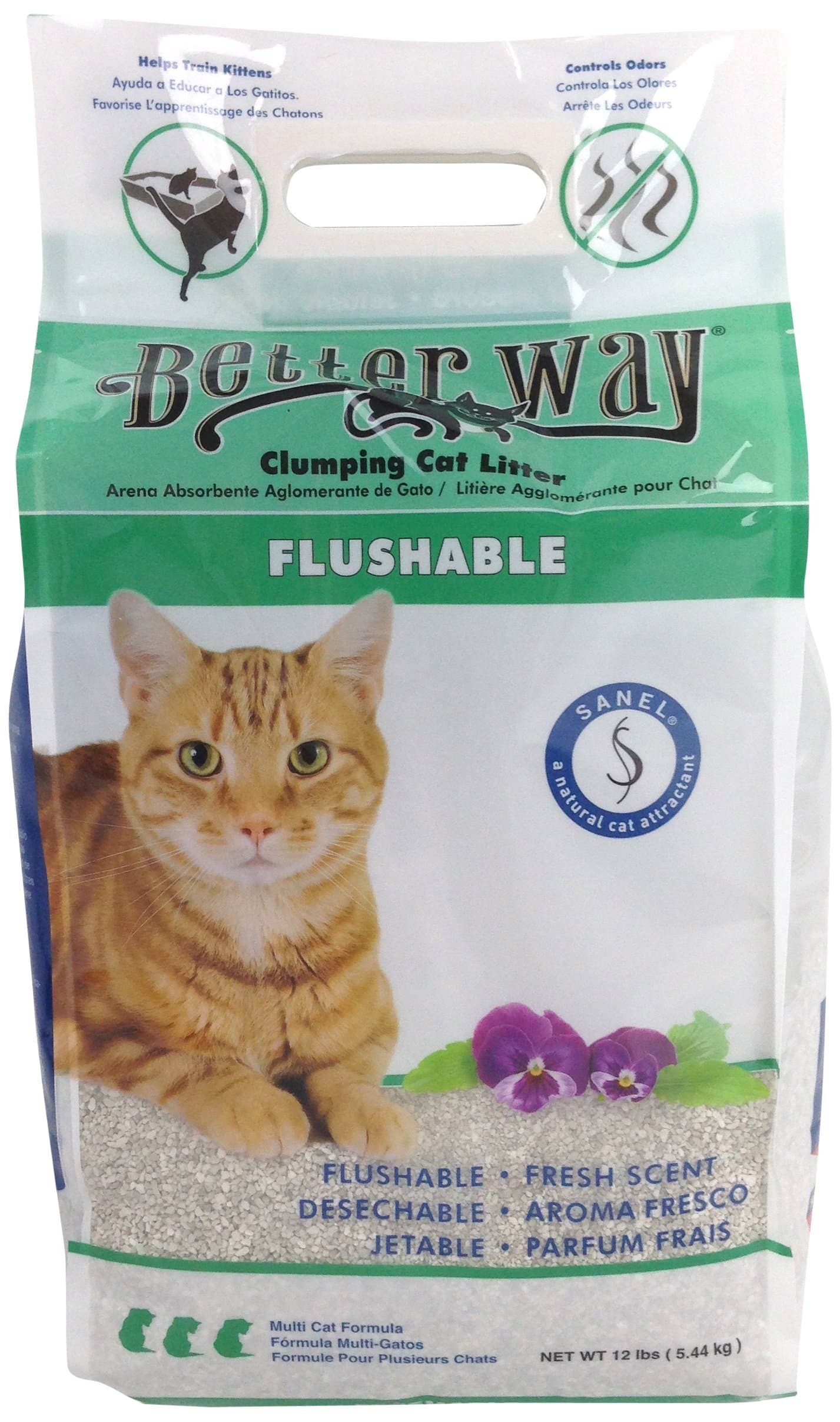 Better Way Eco Fresh Clumping Cat Litter (formerly Better Way Flushable Cat Litter), 12lb bag (pack of 3)