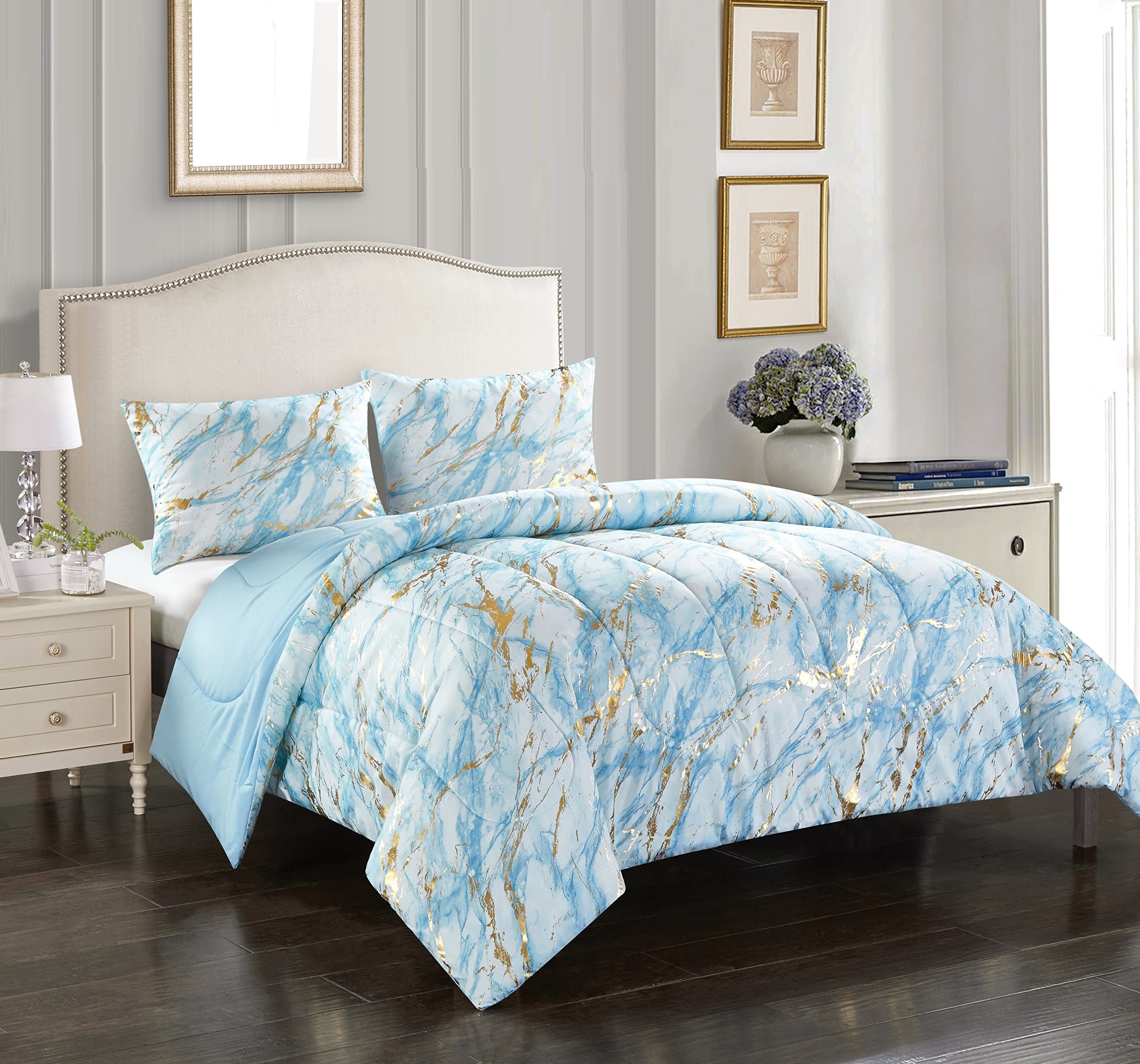 Pop Shop Marble Comforter Set, Blue