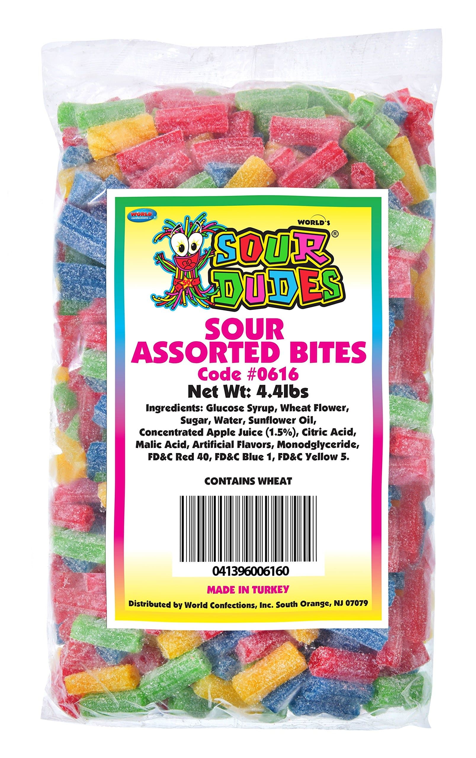 Sour Dudes Licorice Bites, Assorted Fruit Flavors, 4.4 Pound Bag
