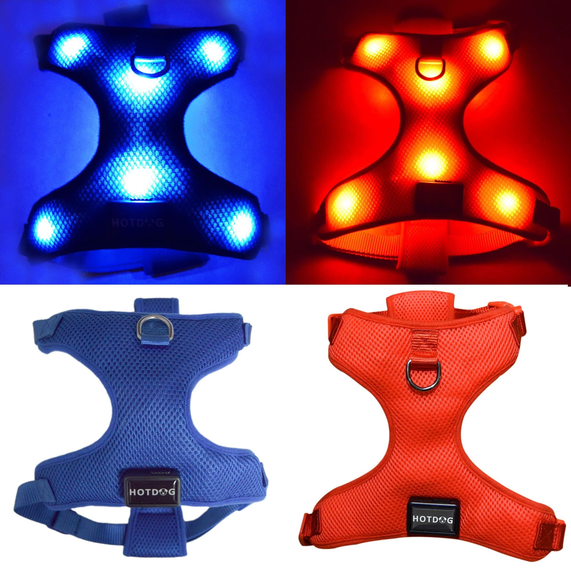 USB Rechargeable LED Dog Harness - Soft Mesh Harness No Pull Lighted Safety Harness. Increased Visibility & Safety Over LED Dog Collar Medium