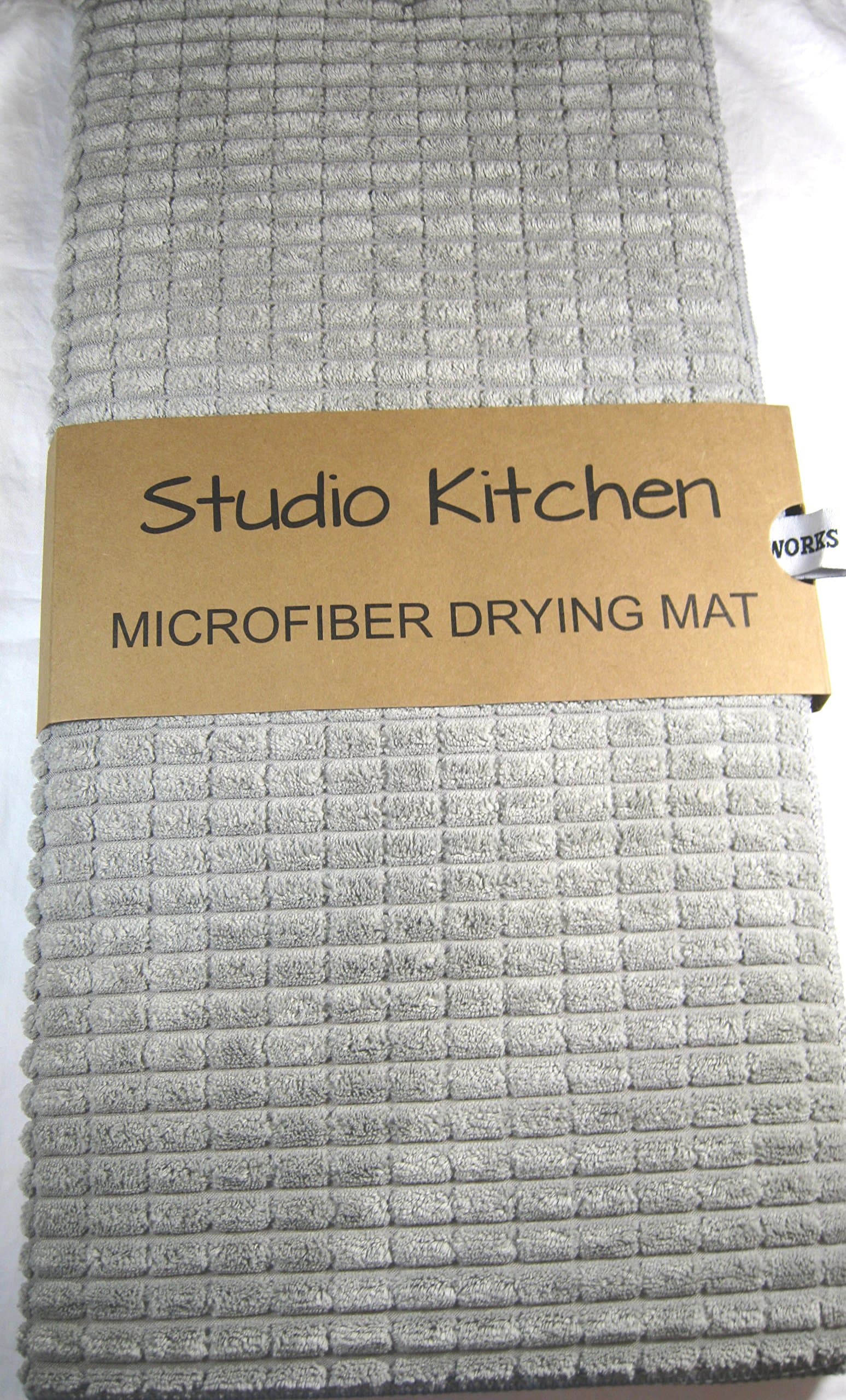 Studio Kitchen XL Microfiber Drying Mat Gray 19" x 28" 100% Polyester Reversible