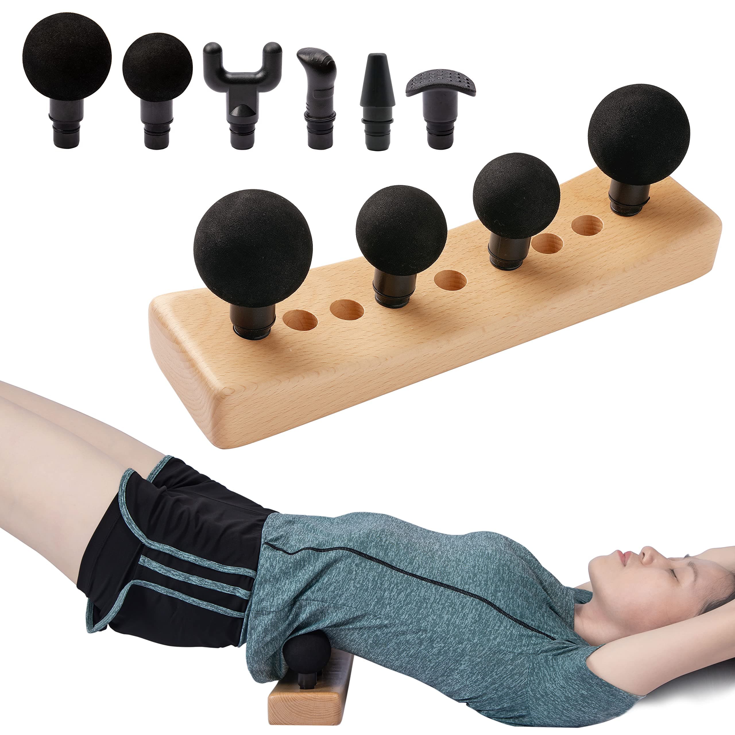 Psoas Muscle Release Tool, Hip Hook, Flexor Muscle Tool, Trigger Point Massager Tool, Deep Tissue, Wood Therapy Massage Tool Adjustable with 20 Massage Heads
