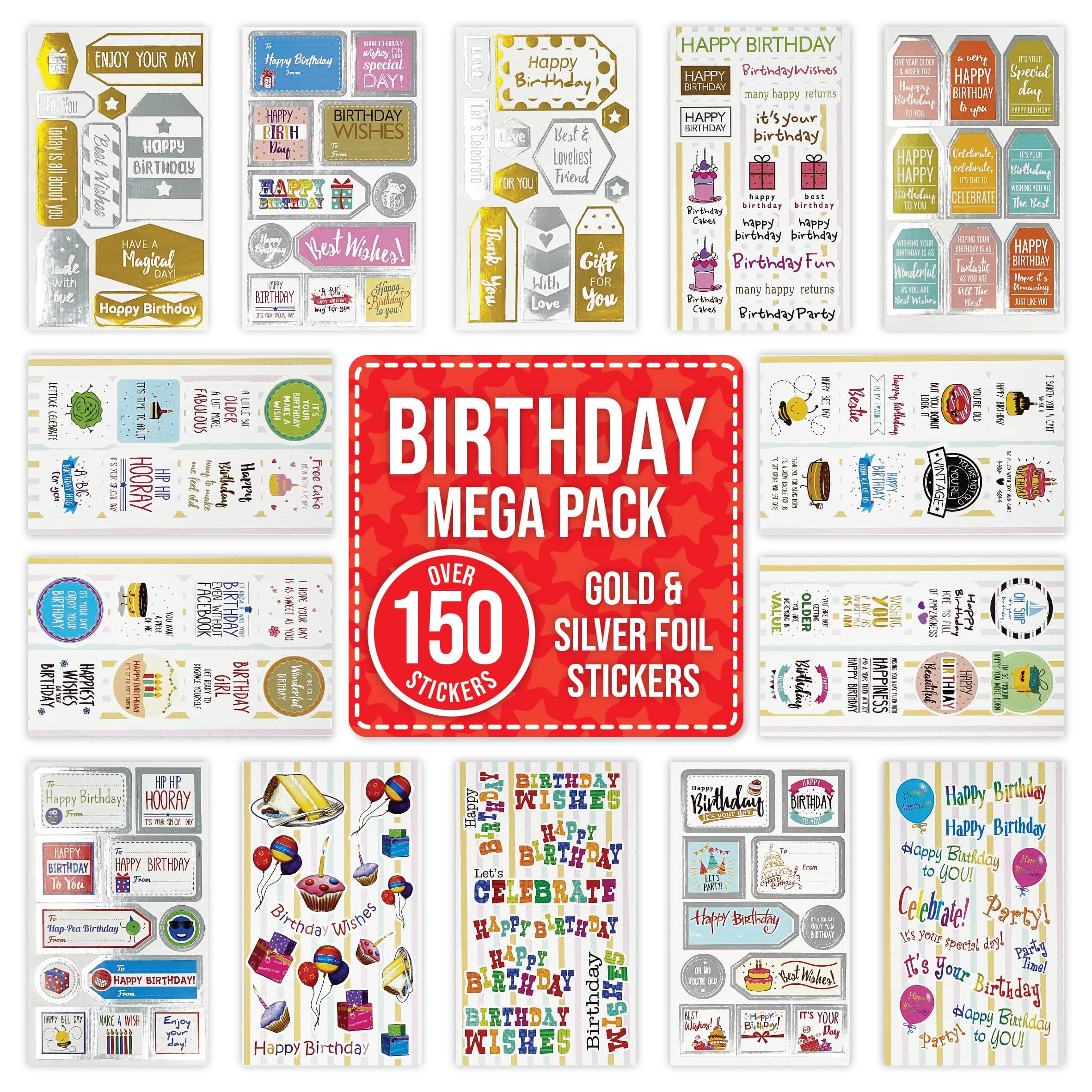 Birthday Sticker Pack, OVER 150 Stickers