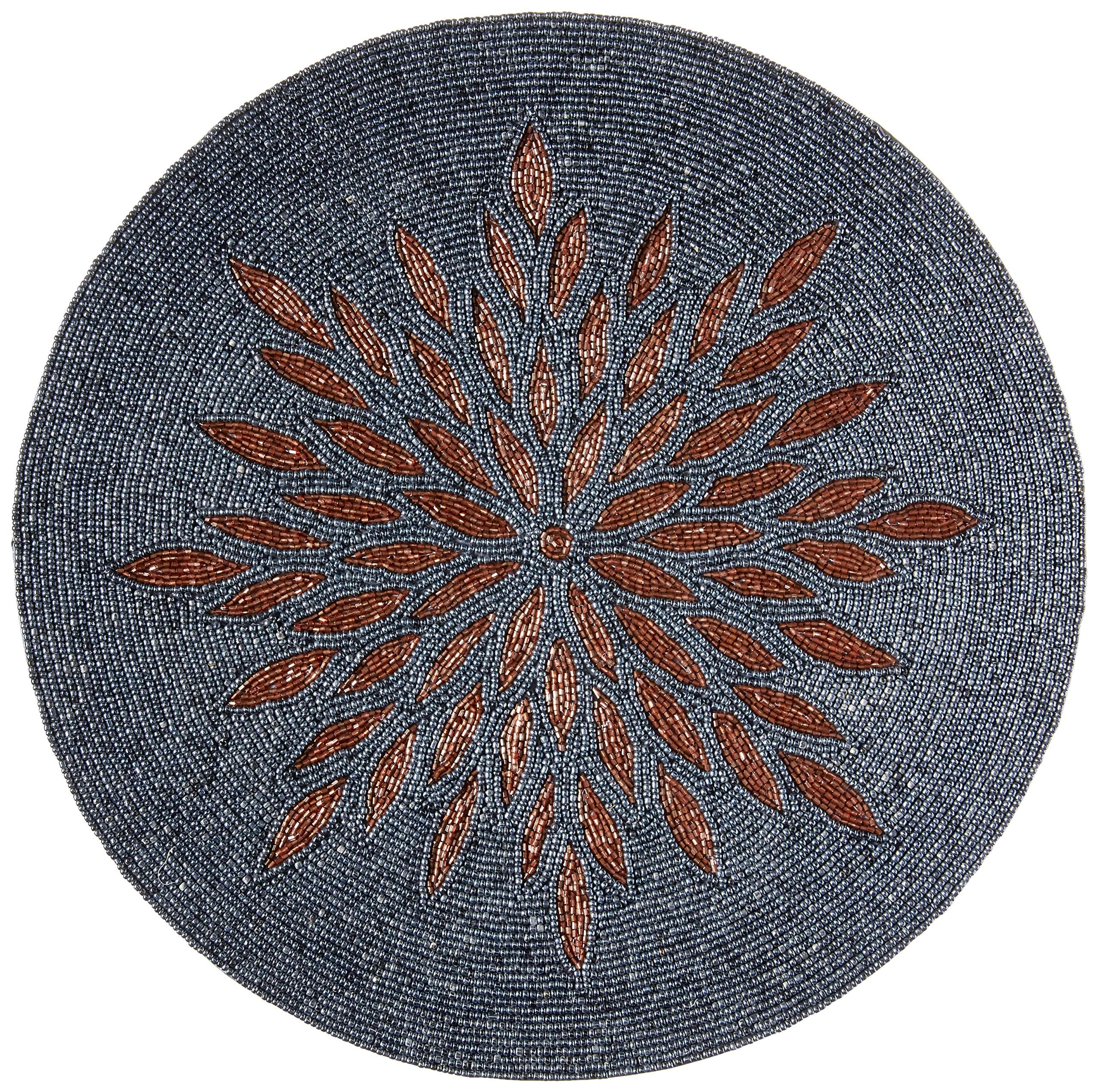 KINDWER A1299 Beaded Placemat, 15", Grey/Copper