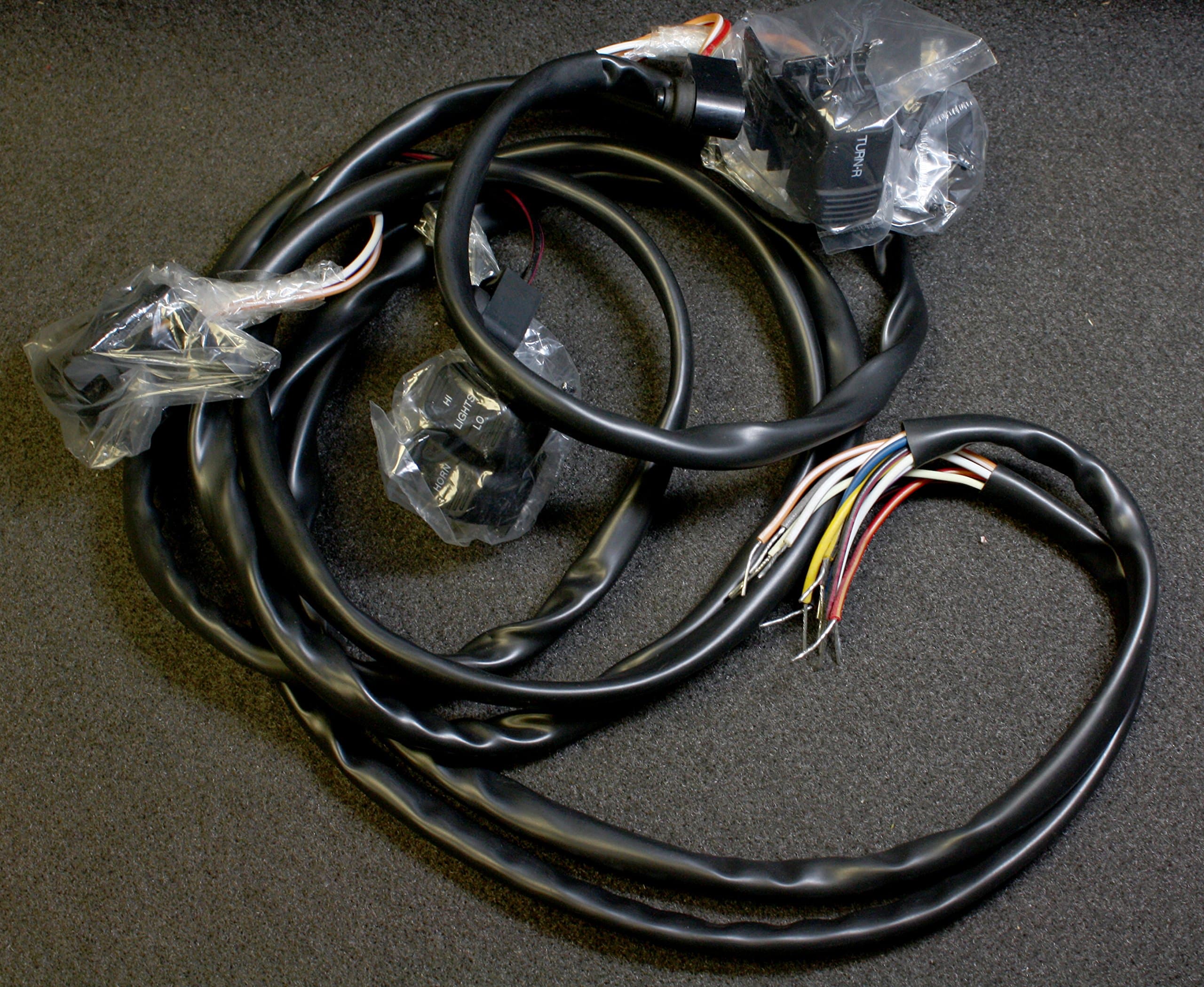 60" H D Handlebar Wiring Harness & Black Switch Kit 84135 1996-2006
