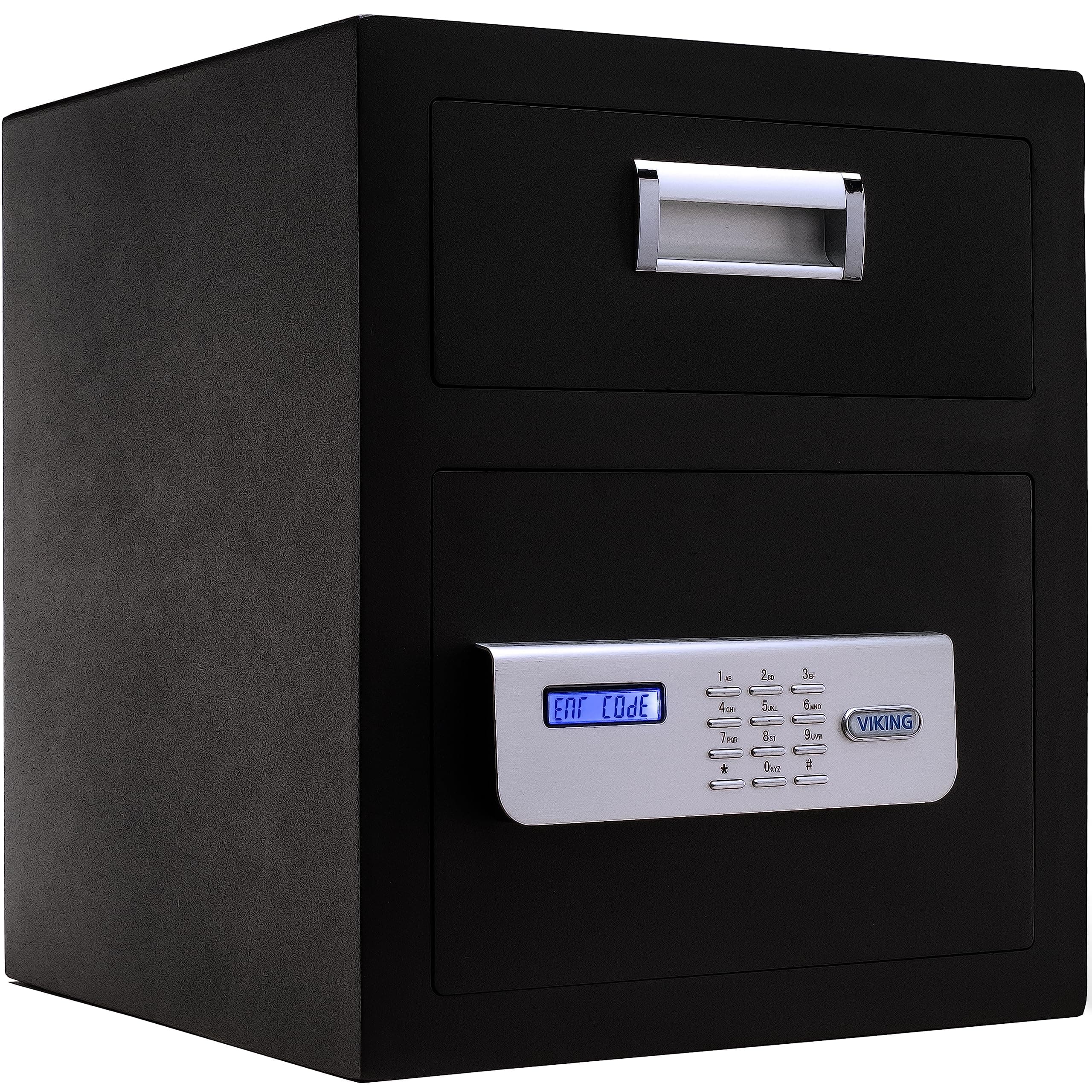VS-40DS Heavy Duty Depository Safe with Drop Slot – Digital Keypad Money Safe for Cash, Business, Home, Office, Retail – Anti-Fish Design, LCD Display, Motorized Lock, Backup Key